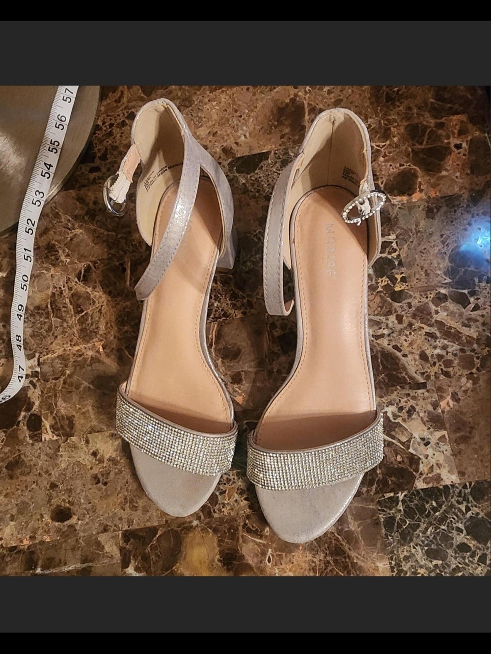 Maripe • 'Gem' Rhinestone Block Heel Sandals. Sz 6M. EUC.